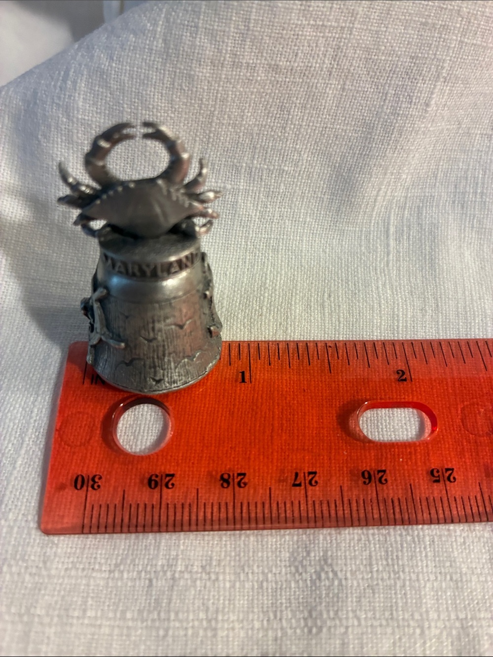 Vintage Pewter Maryland Crab Thimble Collectible Souvenir made in UK - Picture 7 of 10